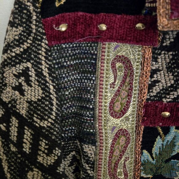 Coldwater Creek Vintage Patchwork Tapestry Beaded Bohemian Jacket Size XL - Picture 4 of 4
